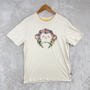 Howler Bros Monkey Face Beige Khaki Men's T Shirt Tee Size Medium Streetwear